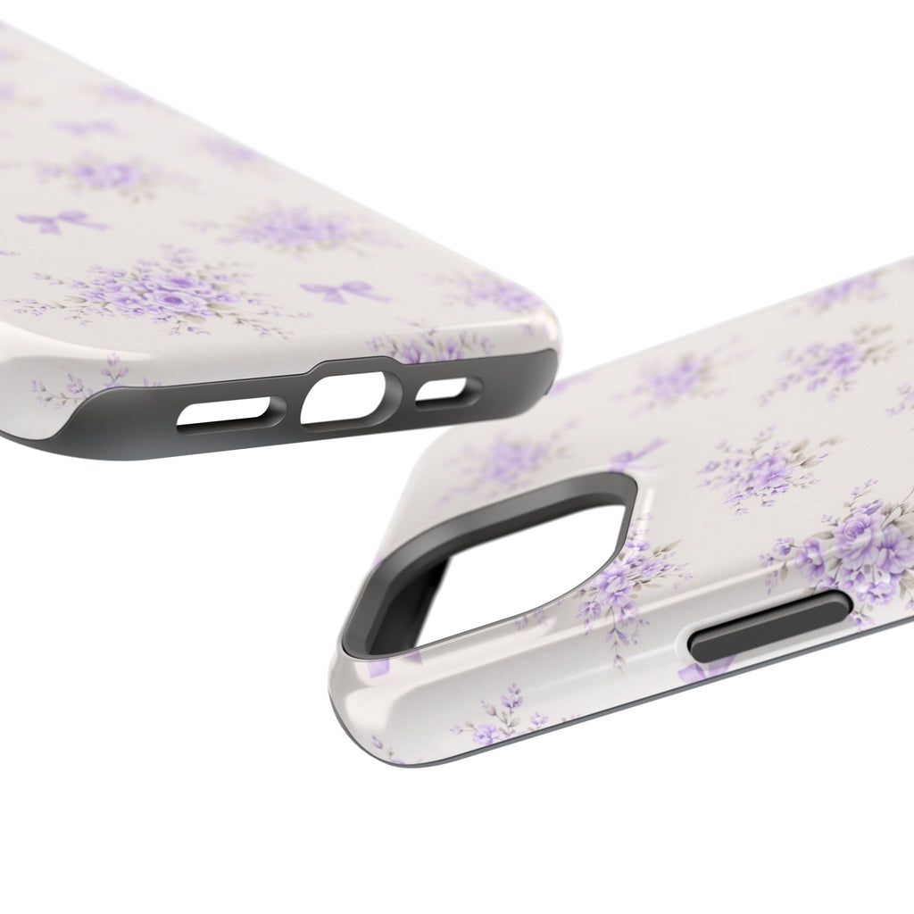 Lavender Bouquet Pattern iPhone Case | Magnetic Impact-Resistant Case