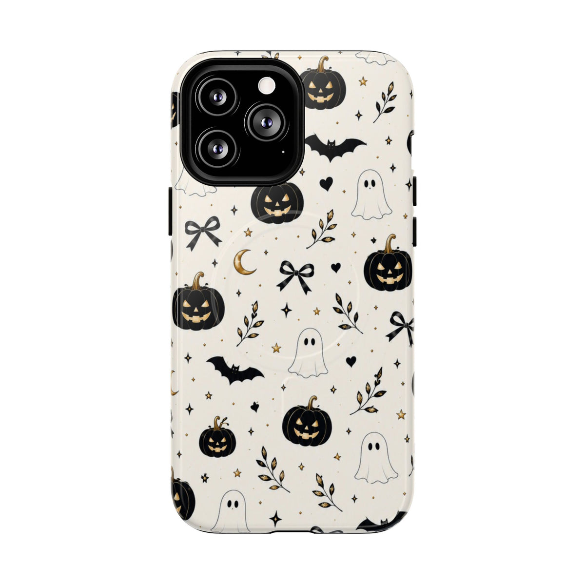 Halloween Ghost & Pumpkin Phone Case — MagSafe Tough Case with Drop Protection