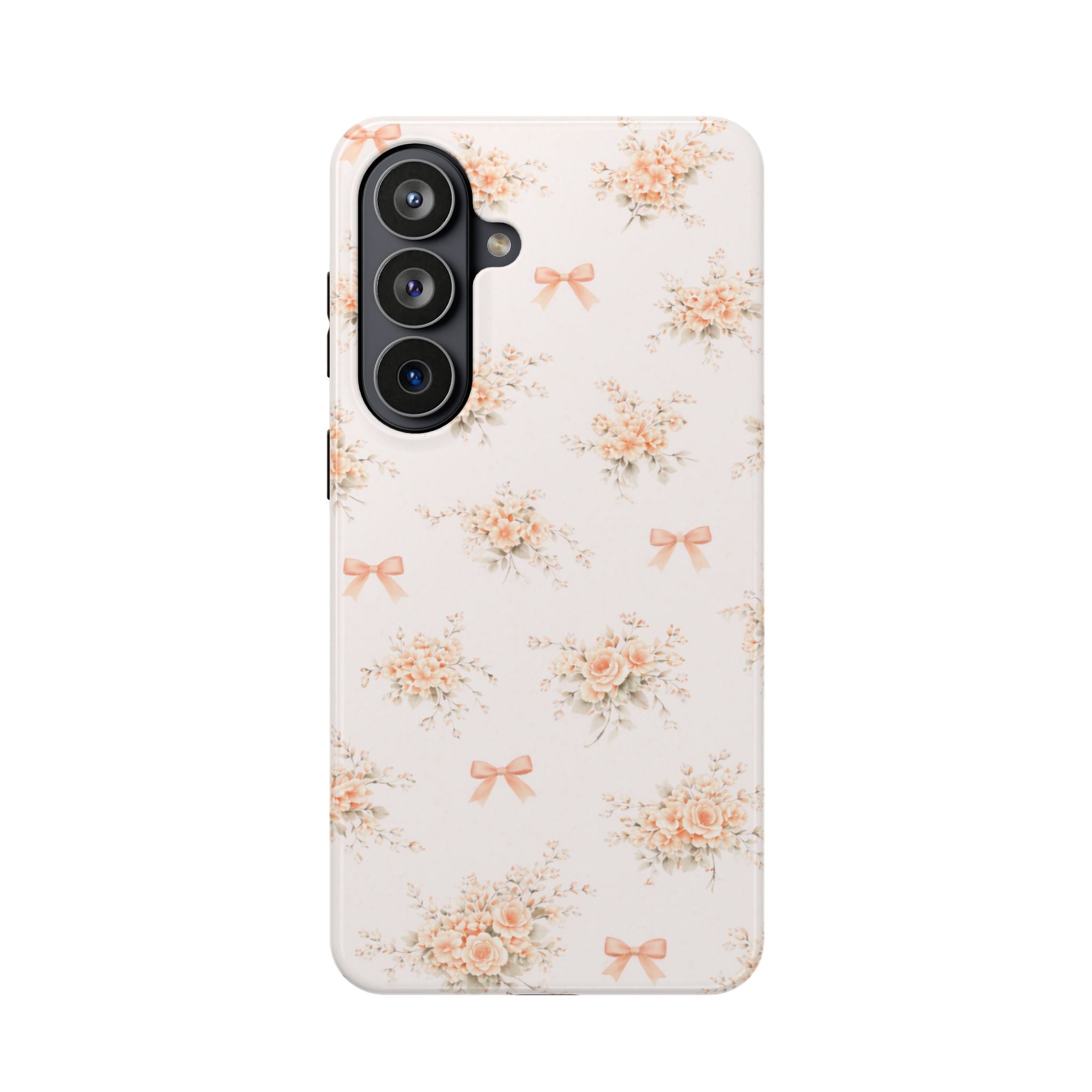 Peach Floral Bouquet Pattern   Samsung Galaxy  Case | Magnetic Impact-Resistant Case