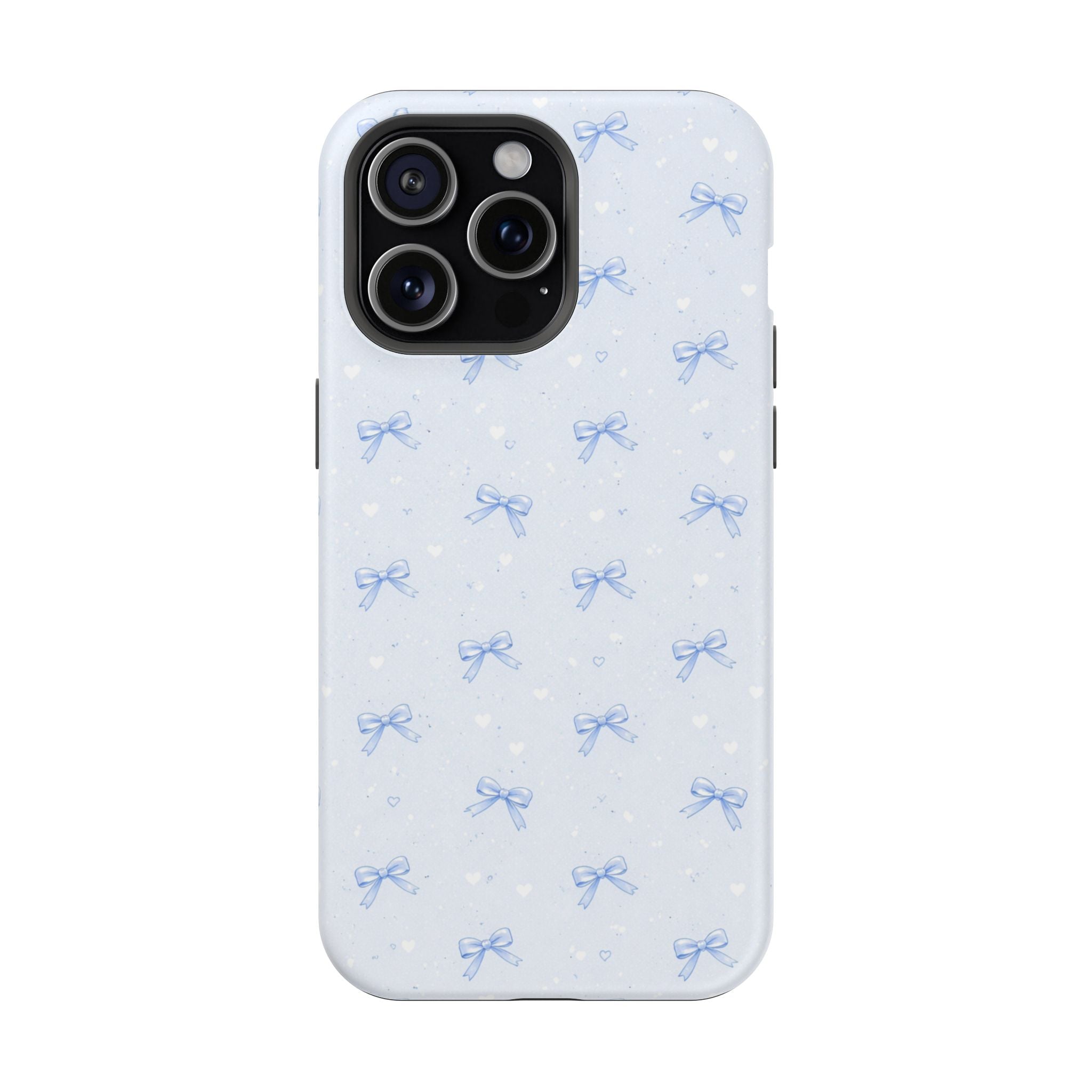 Blue Bow Pattern iPhone Case | Magnetic Impact-Resistant Case