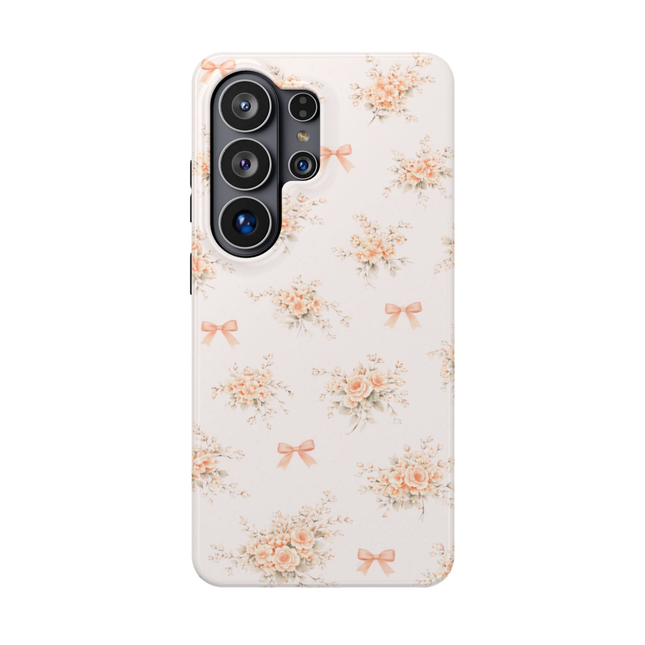 Peach Floral Bouquet Pattern   Samsung Galaxy  Case | Magnetic Impact-Resistant Case
