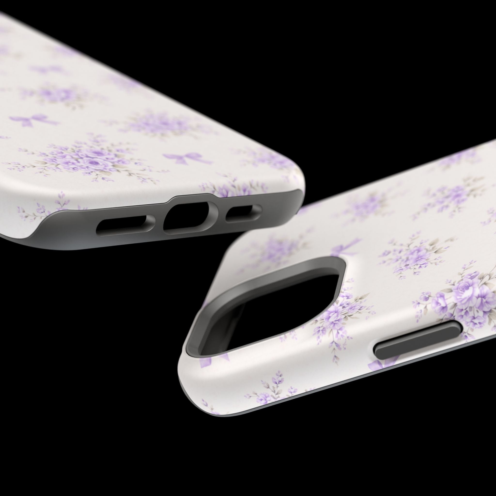Lavender Bouquet Pattern iPhone Case | Magnetic Impact-Resistant Case