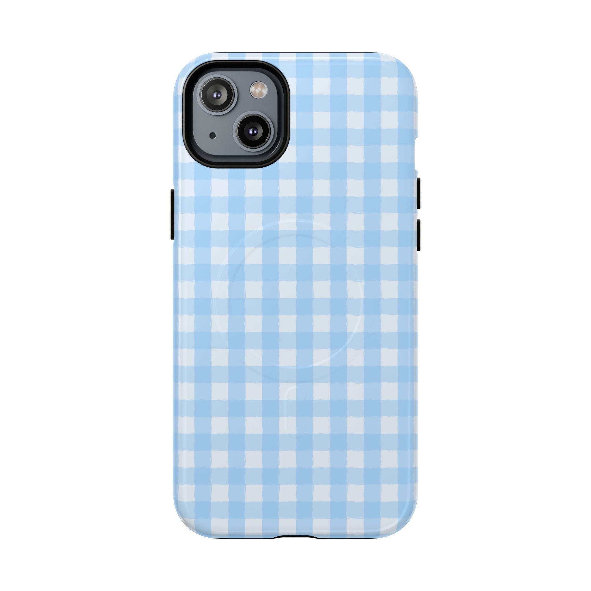 Blue Gingham iPhone Case – MagSafe Compatible
