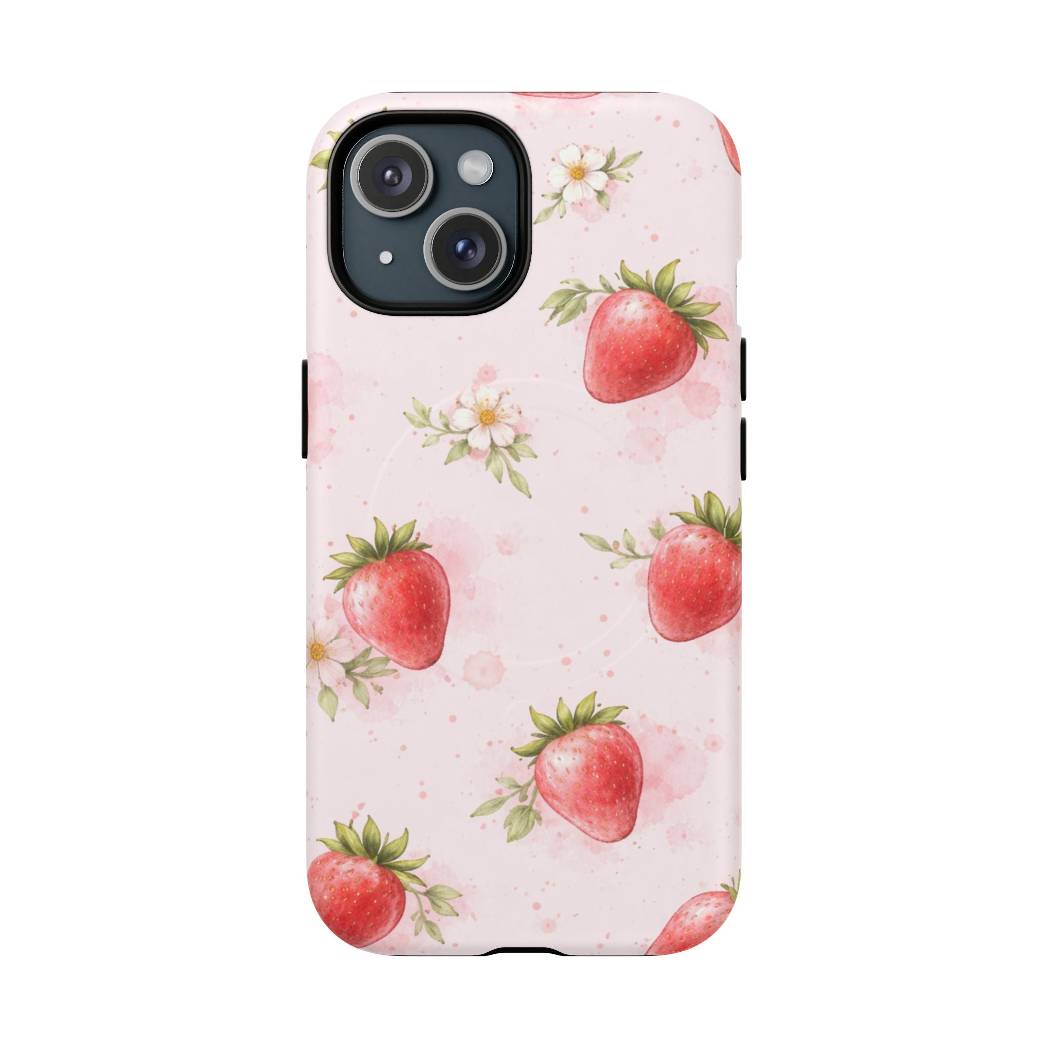 Strawberry Blossom iPhone Case – MagSafe Compatible