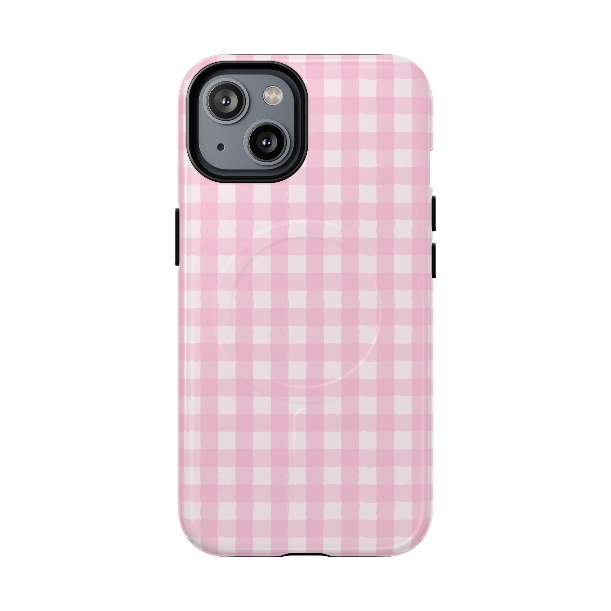 Pink Gingham iPhone Case – MagSafe Compatible