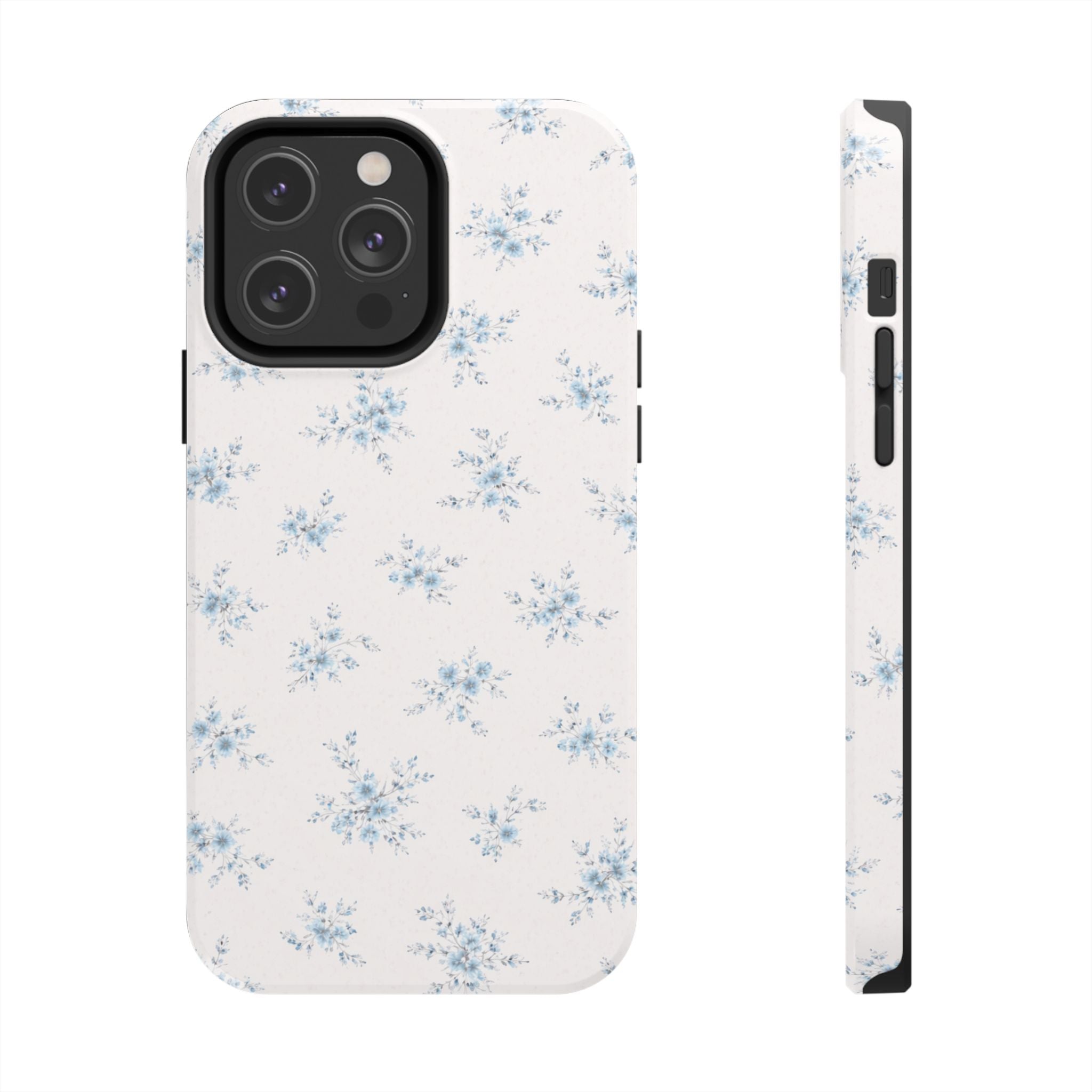 Blue Floral Sprig iPhone Case, Tough Botanical Print