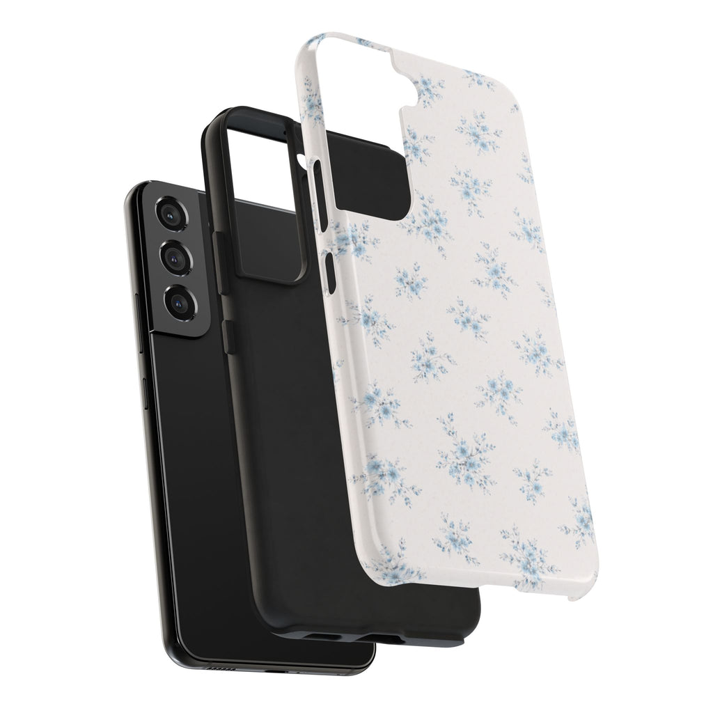 Blue Baby Breath Floral Samsung Galaxy Tough Phone Case, Delicate Botanical Print