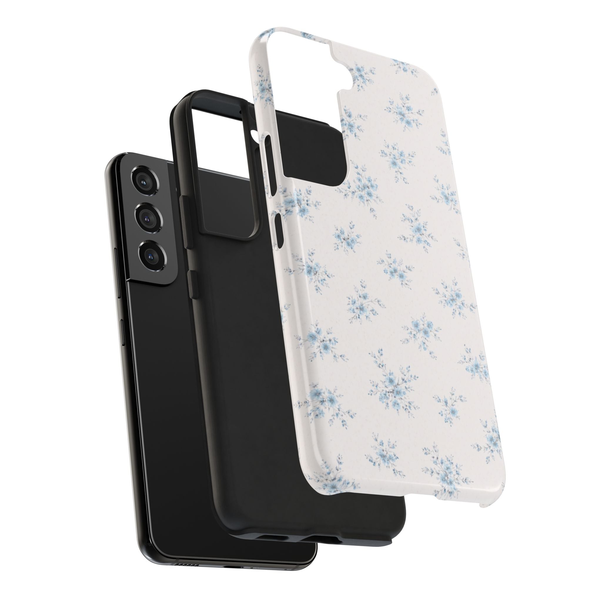 Blue Baby Breath Floral Samsung Galaxy Tough Phone Case, Delicate Botanical Print