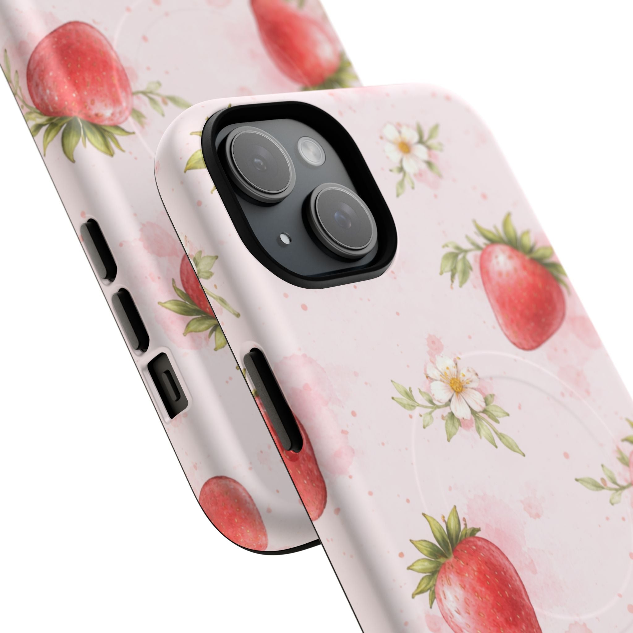 Strawberry Blossom iPhone Case – MagSafe Compatible