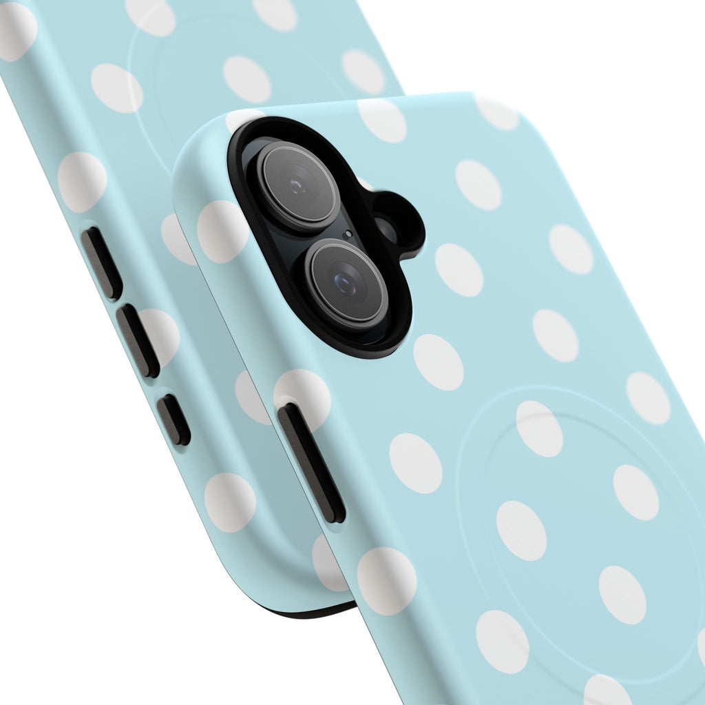 Blue Polka Dot iPhone Case – MagSafe Compatible