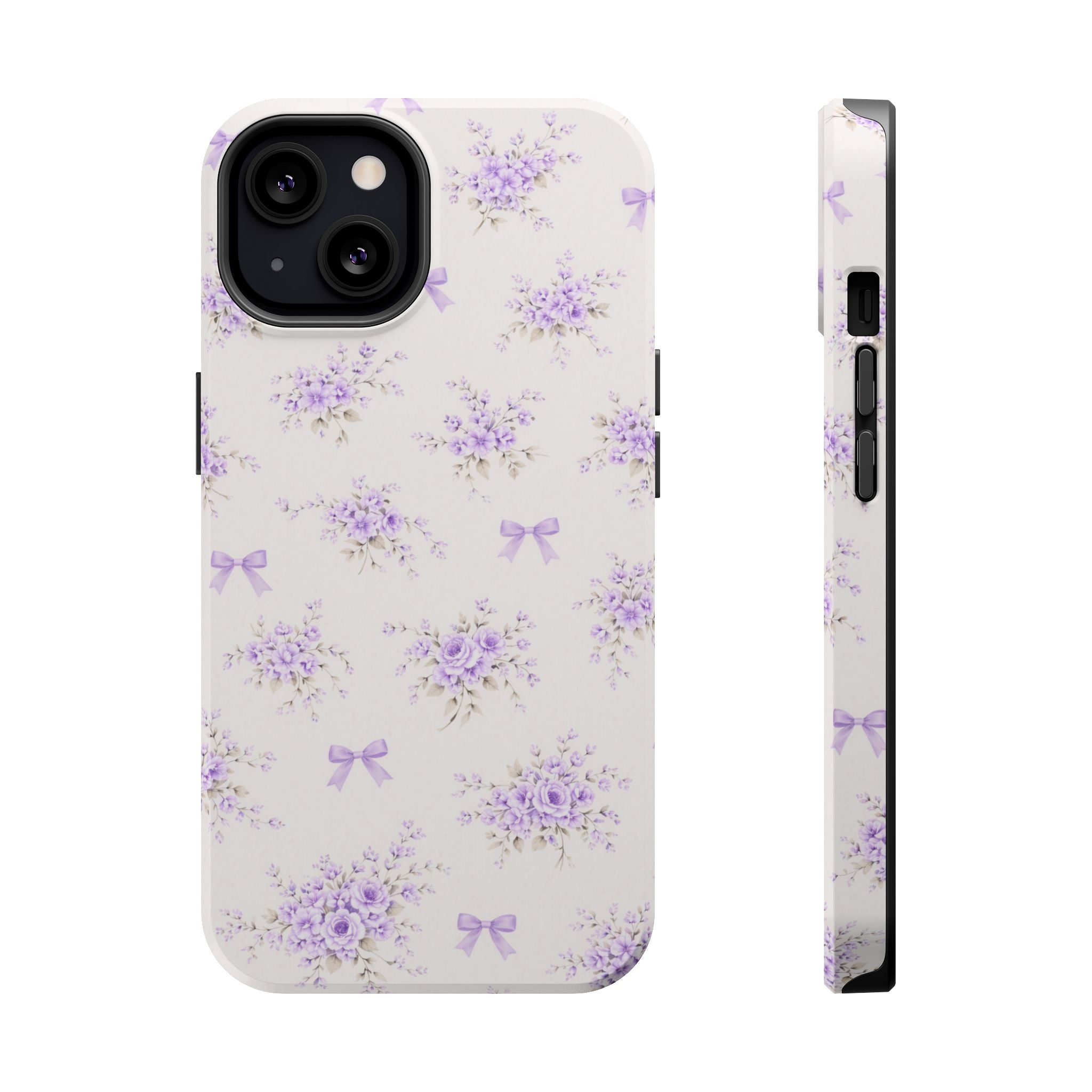 Lavender Bouquet Pattern iPhone Case | Magnetic Impact-Resistant Case
