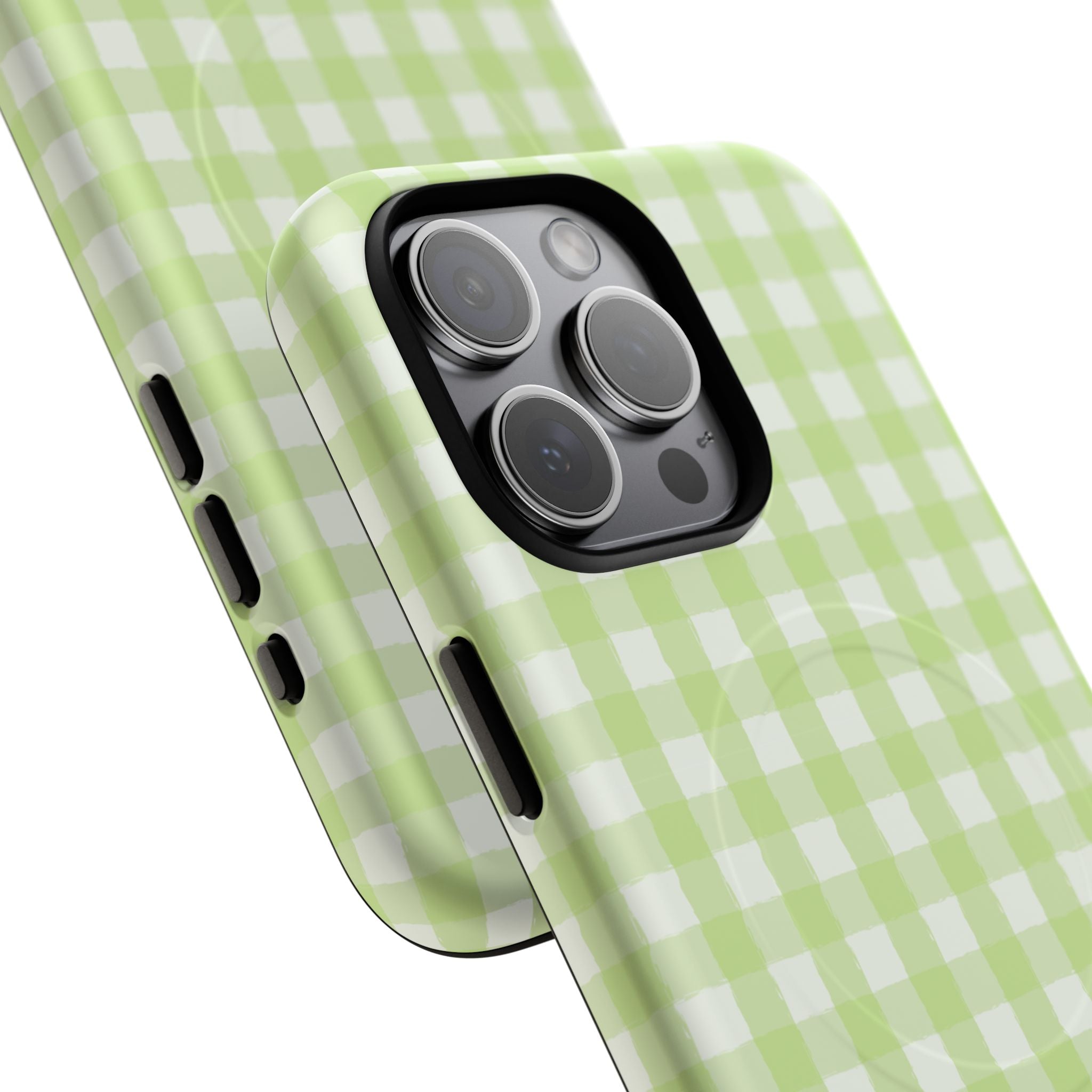 Green Gingham iPhone Case – MagSafe Compatible
