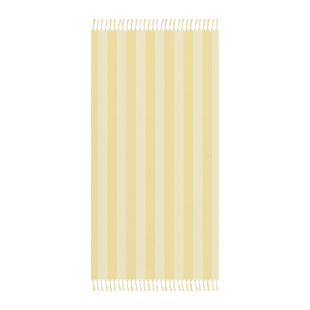 Boho Stripe Beach Blanket – Lightweight Turkish Fringe Blanket for Beach, Pool & Travel