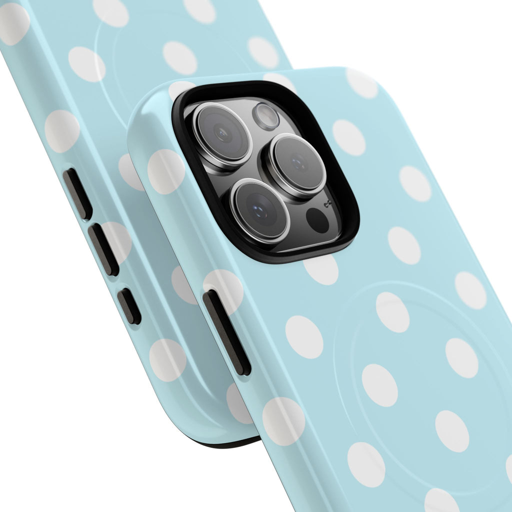Blue Polka Dot iPhone Case – MagSafe Compatible