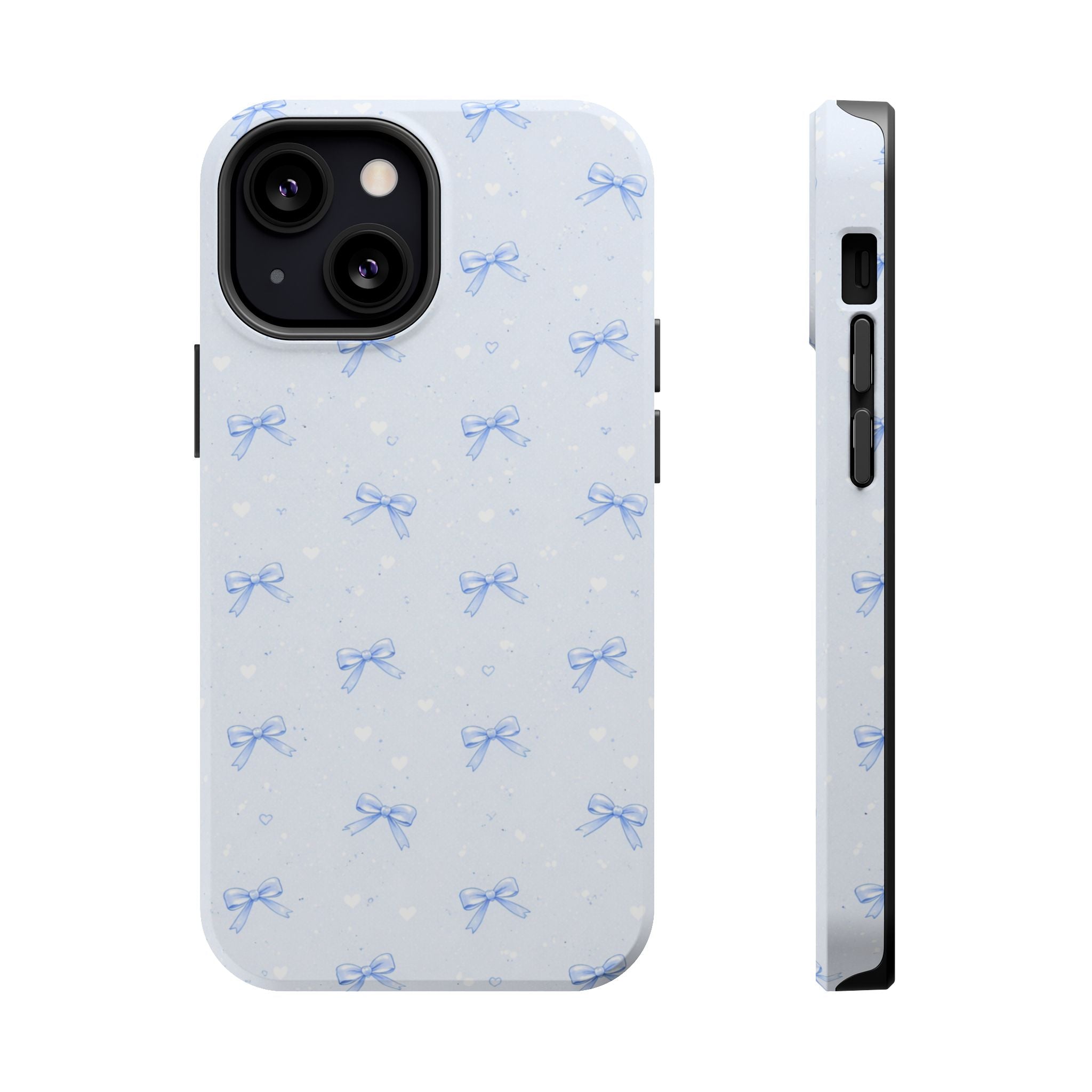 Blue Bow Pattern iPhone Case | Magnetic Impact-Resistant Case