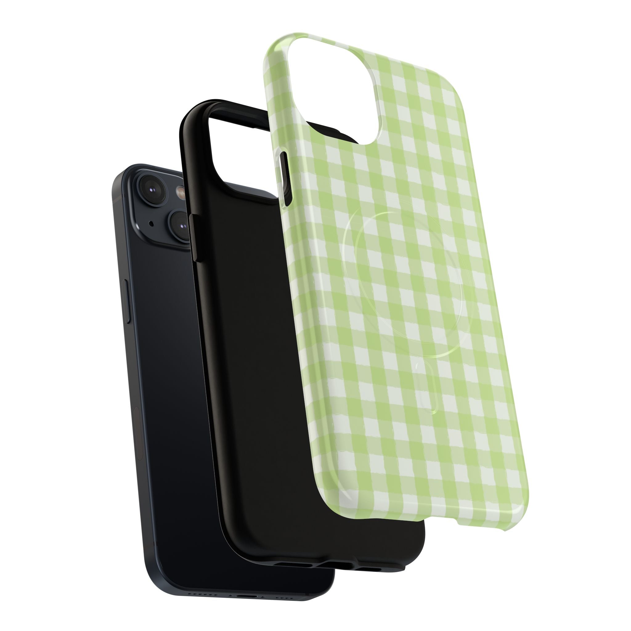 Green Gingham iPhone Case – MagSafe Compatible