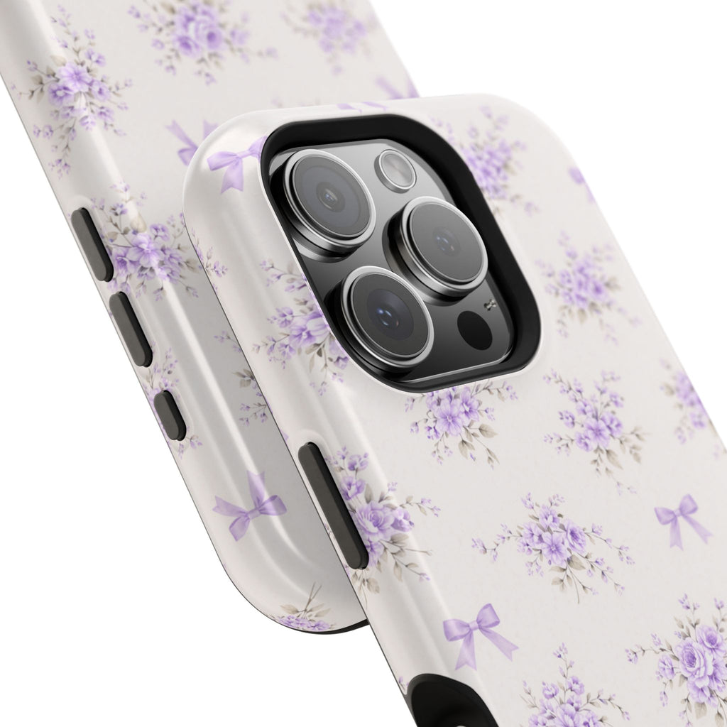 Lavender Bouquet Pattern iPhone Case | Magnetic Impact-Resistant Case