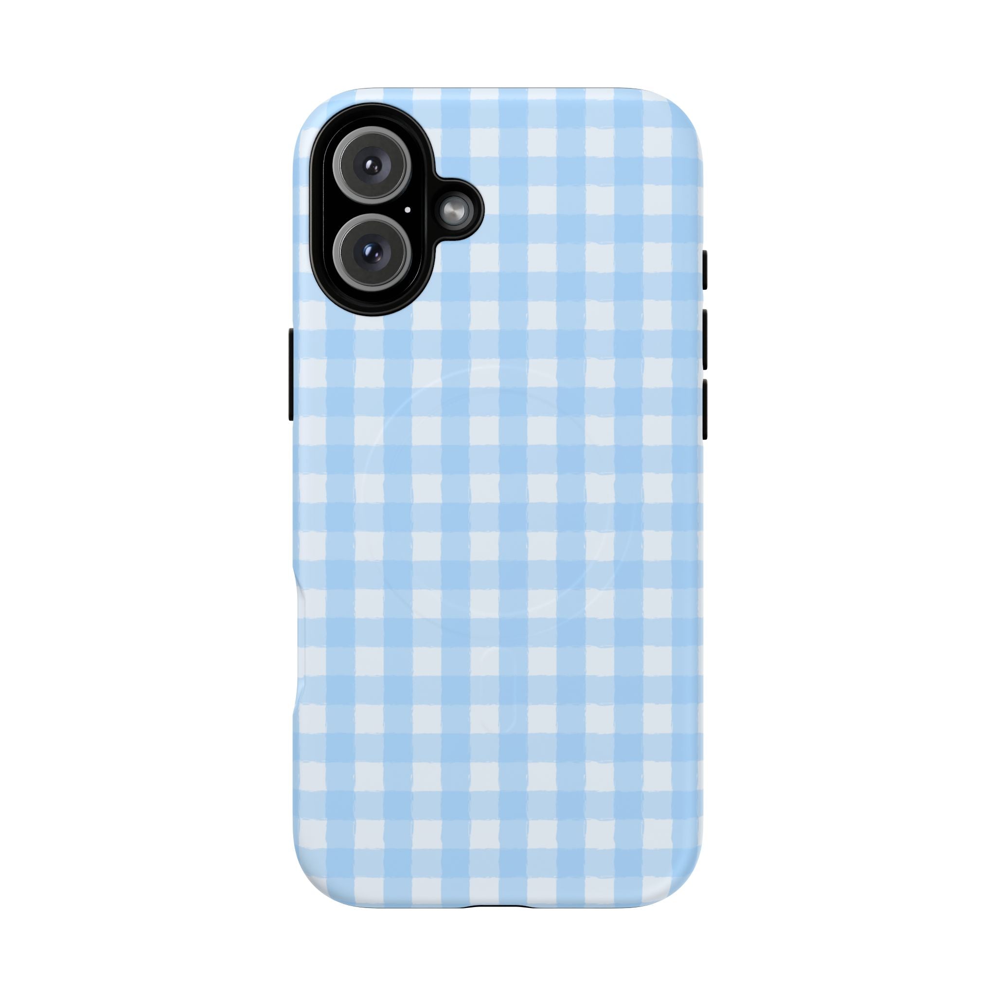 Blue Gingham iPhone Case – MagSafe Compatible