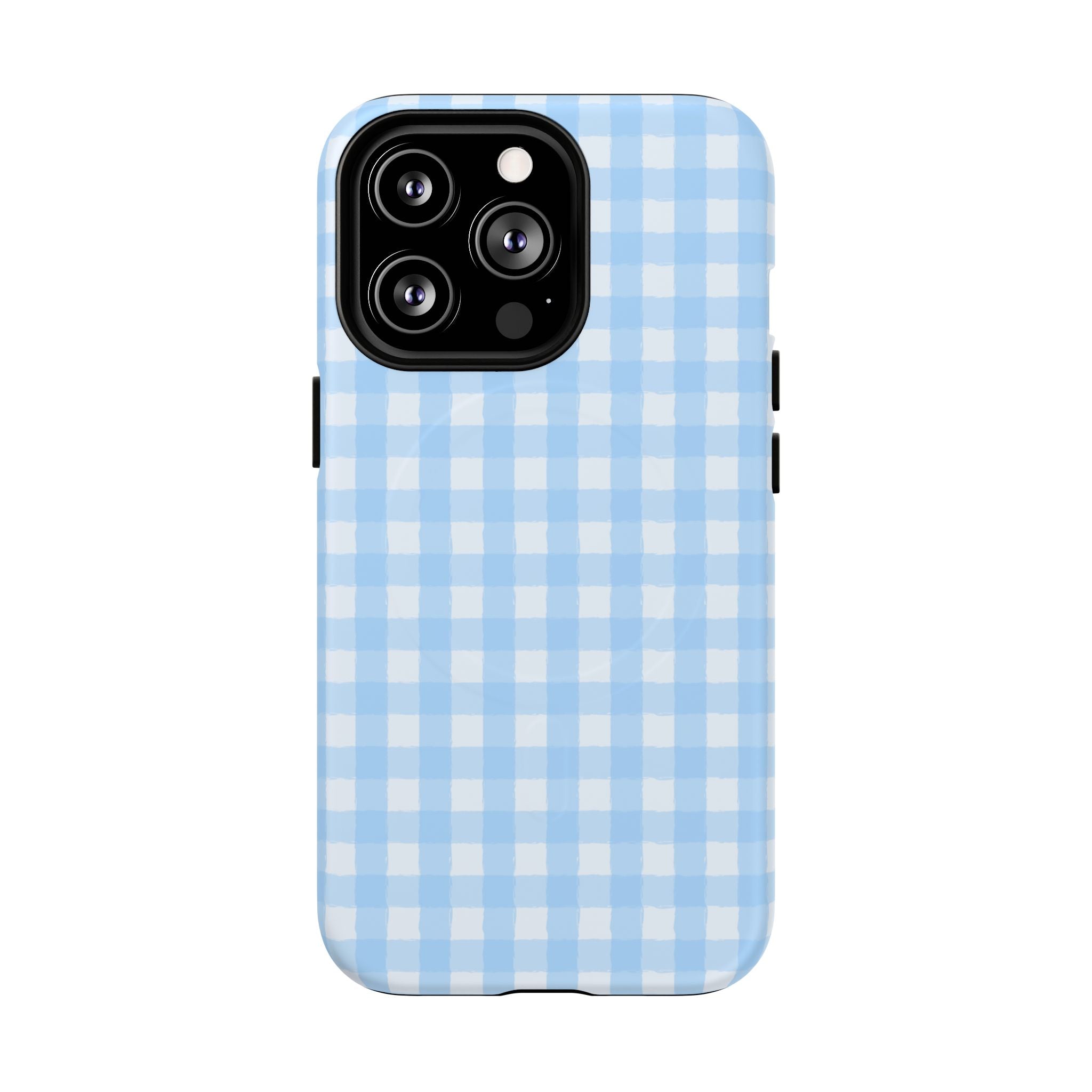Blue Gingham iPhone Case – MagSafe Compatible