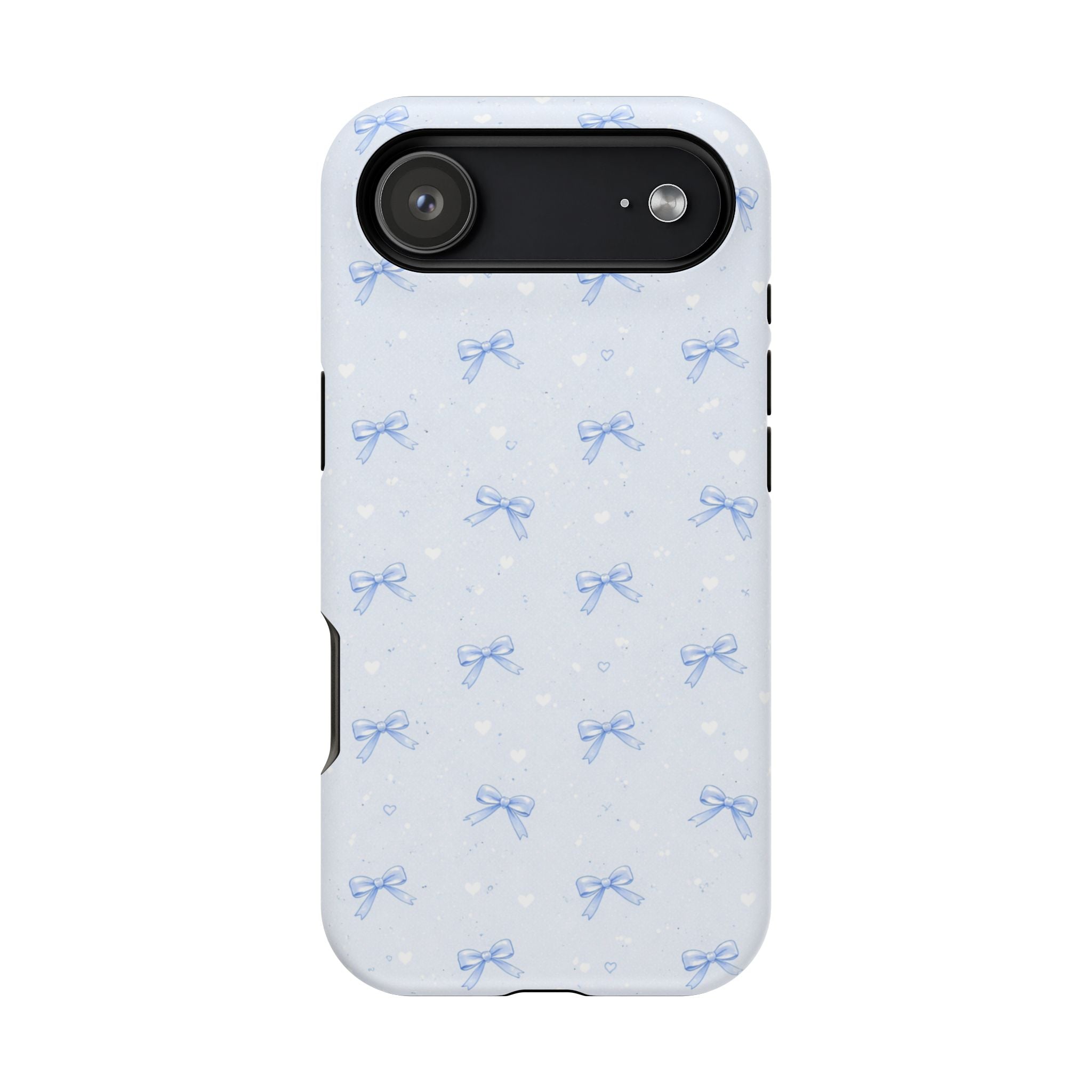 Blue Bow Pattern iPhone Case | Magnetic Impact-Resistant Case