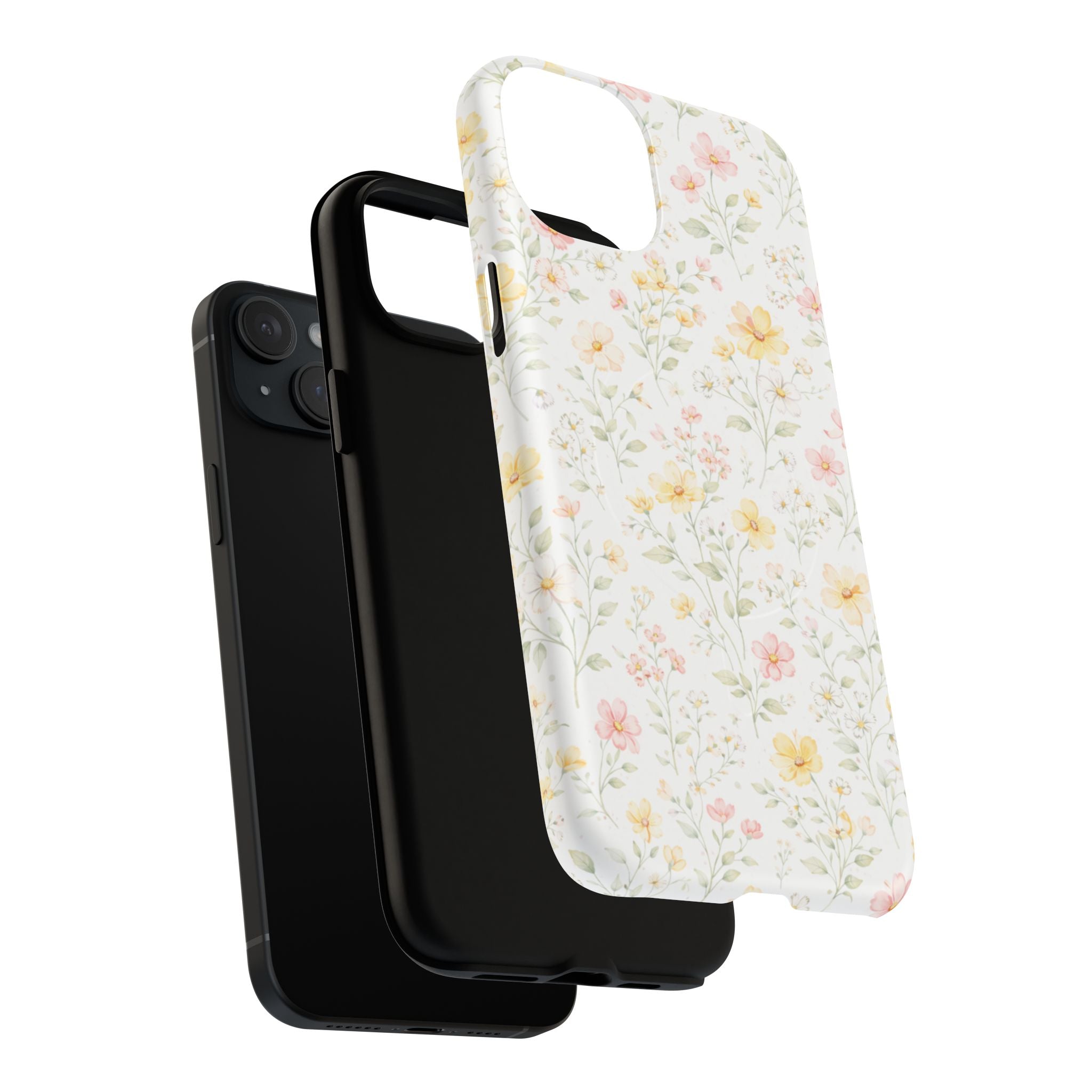 Floral Meadow Tough Magnetic Phone Case | Pastel Wildflower iPhone Cover