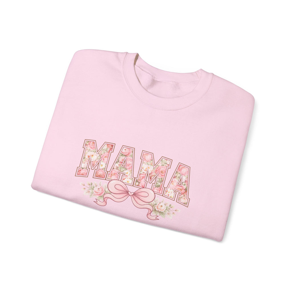 Mama Floral Crewneck Sweatshirt — Pink Floral "MAMA" Gift for Moms