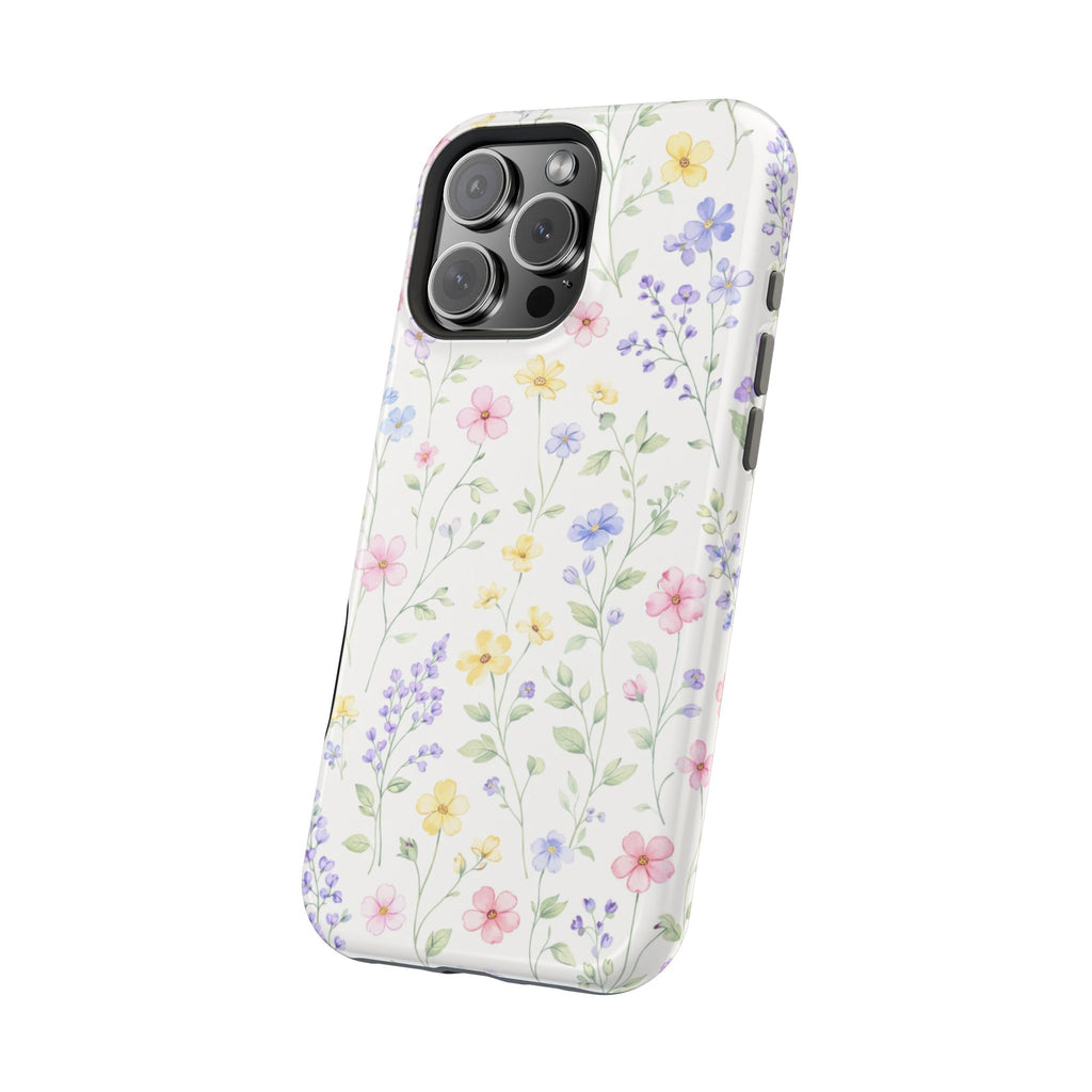 Pastel Wildflower Pattern iPhone Case | Magnetic Impact-Resistant Case