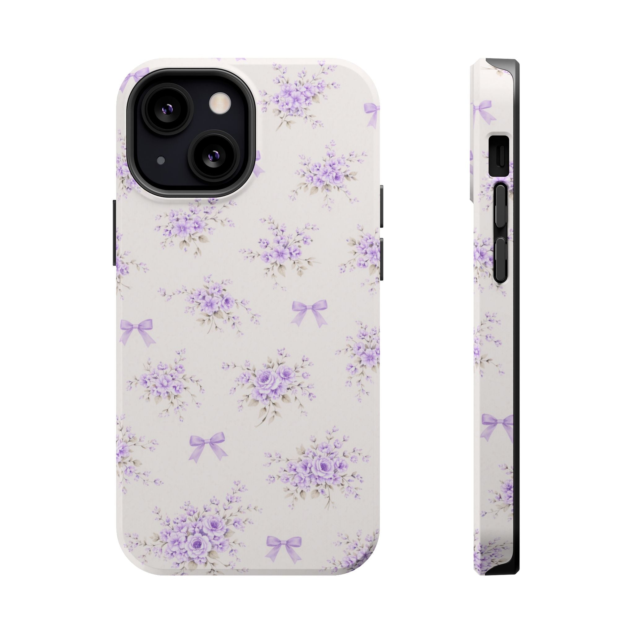Lavender Bouquet Pattern iPhone Case | Magnetic Impact-Resistant Case