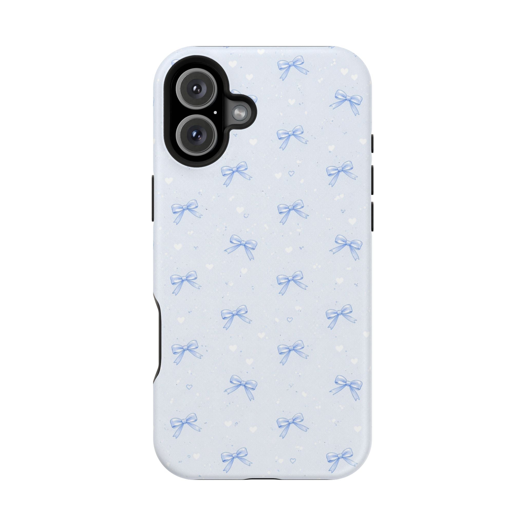 Blue Bow Pattern iPhone Case | Magnetic Impact-Resistant Case