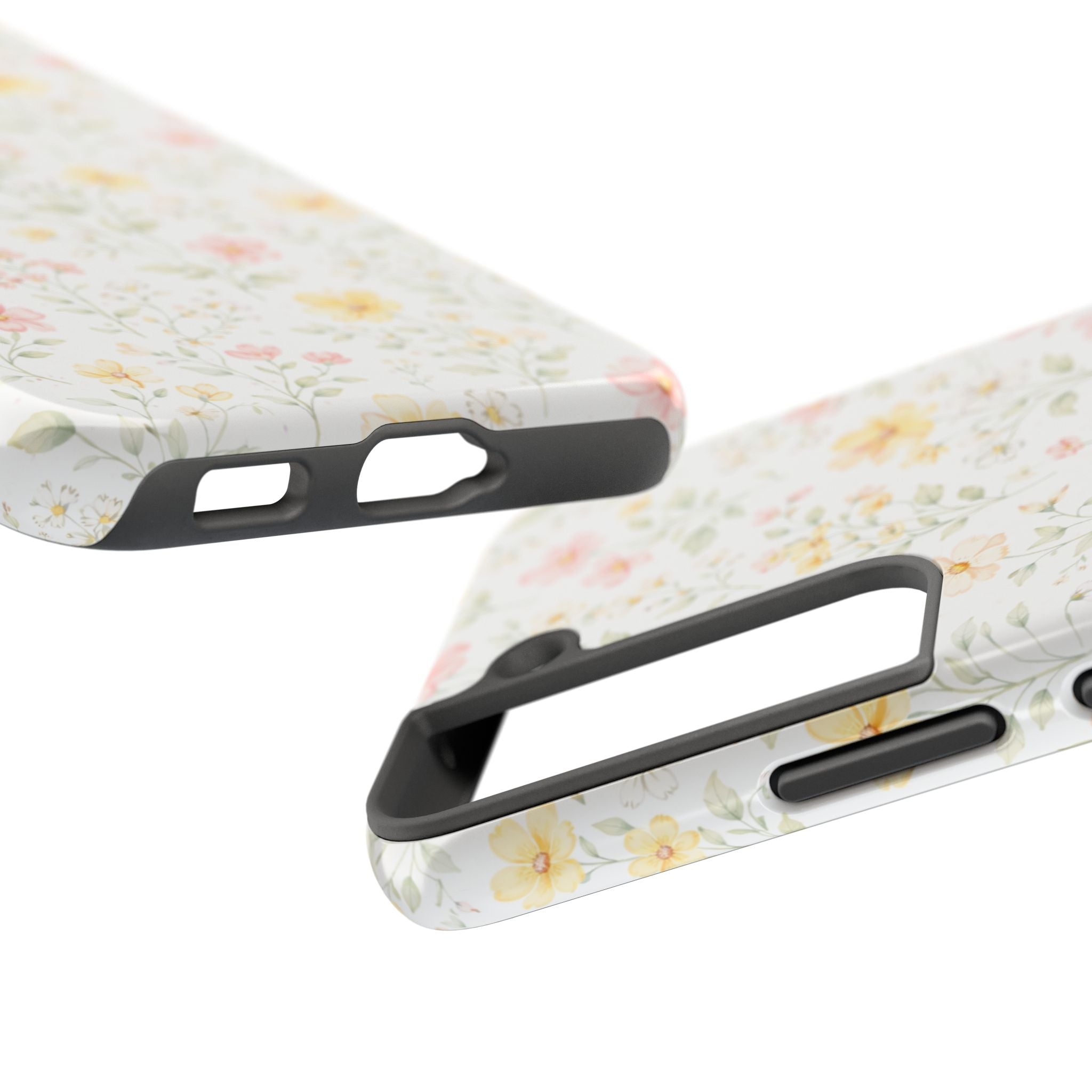 Pastel Floral Pattern Tough Phone Case, Vintage Dainty Flowers