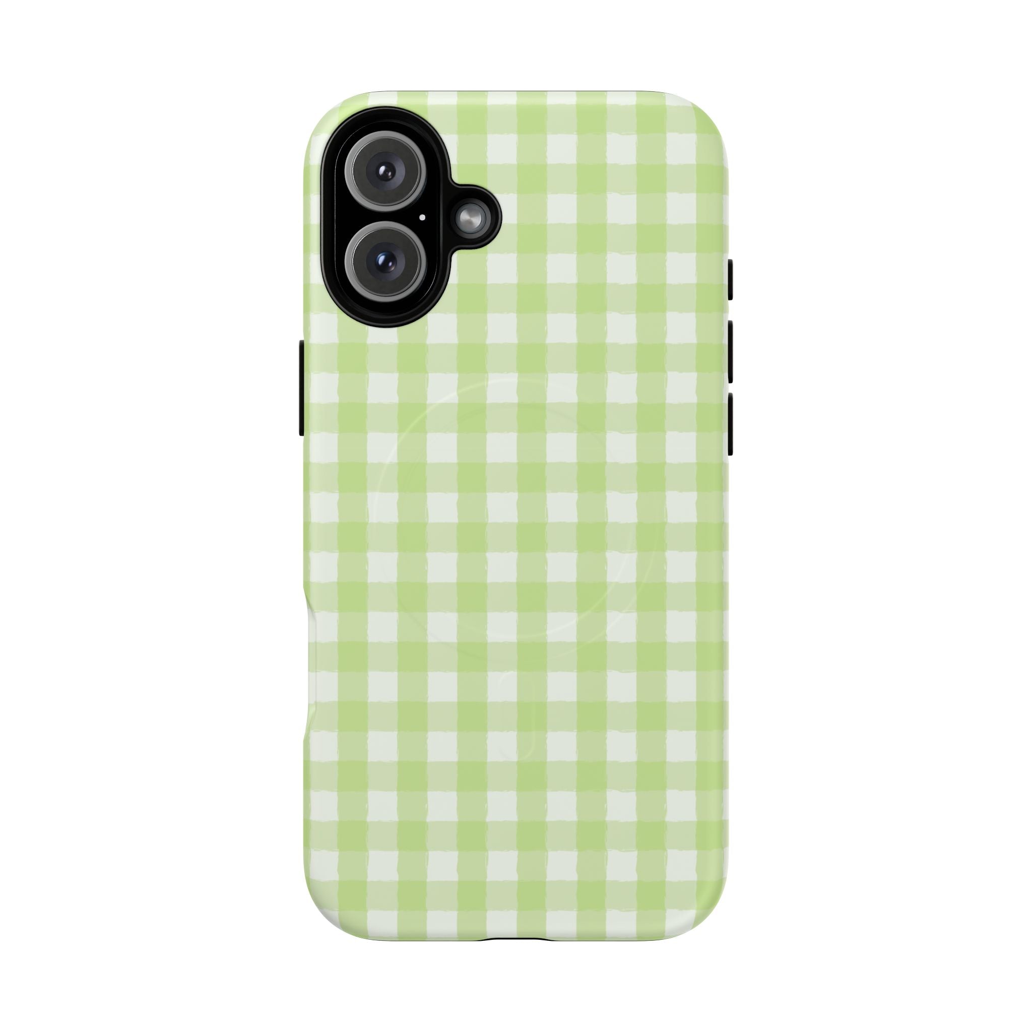 Green Gingham iPhone Case – MagSafe Compatible