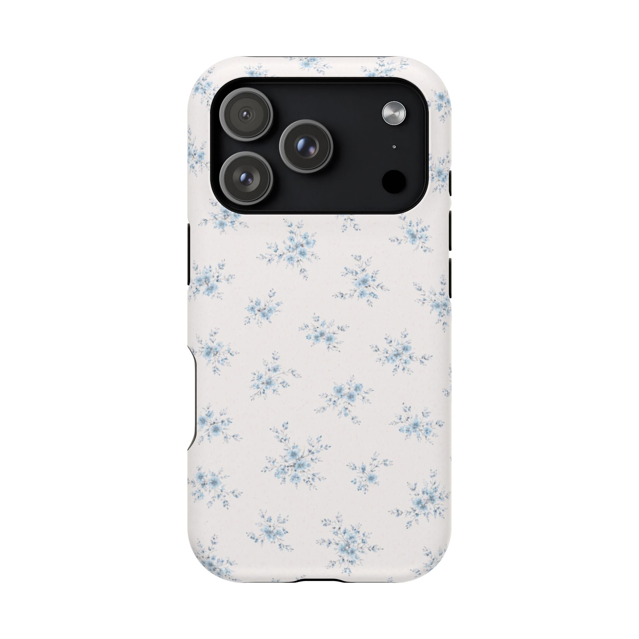 Blue Floral Pattern iPhone Case | Magnetic Impact-Resistant Case