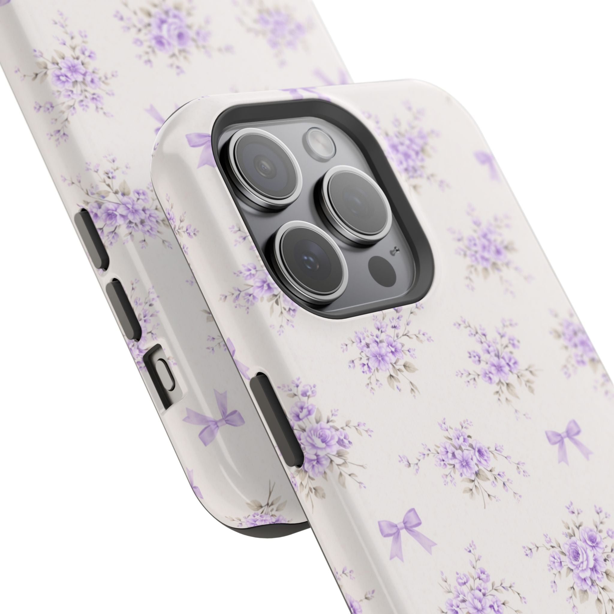 Lavender Bouquet Pattern iPhone Case | Magnetic Impact-Resistant Case