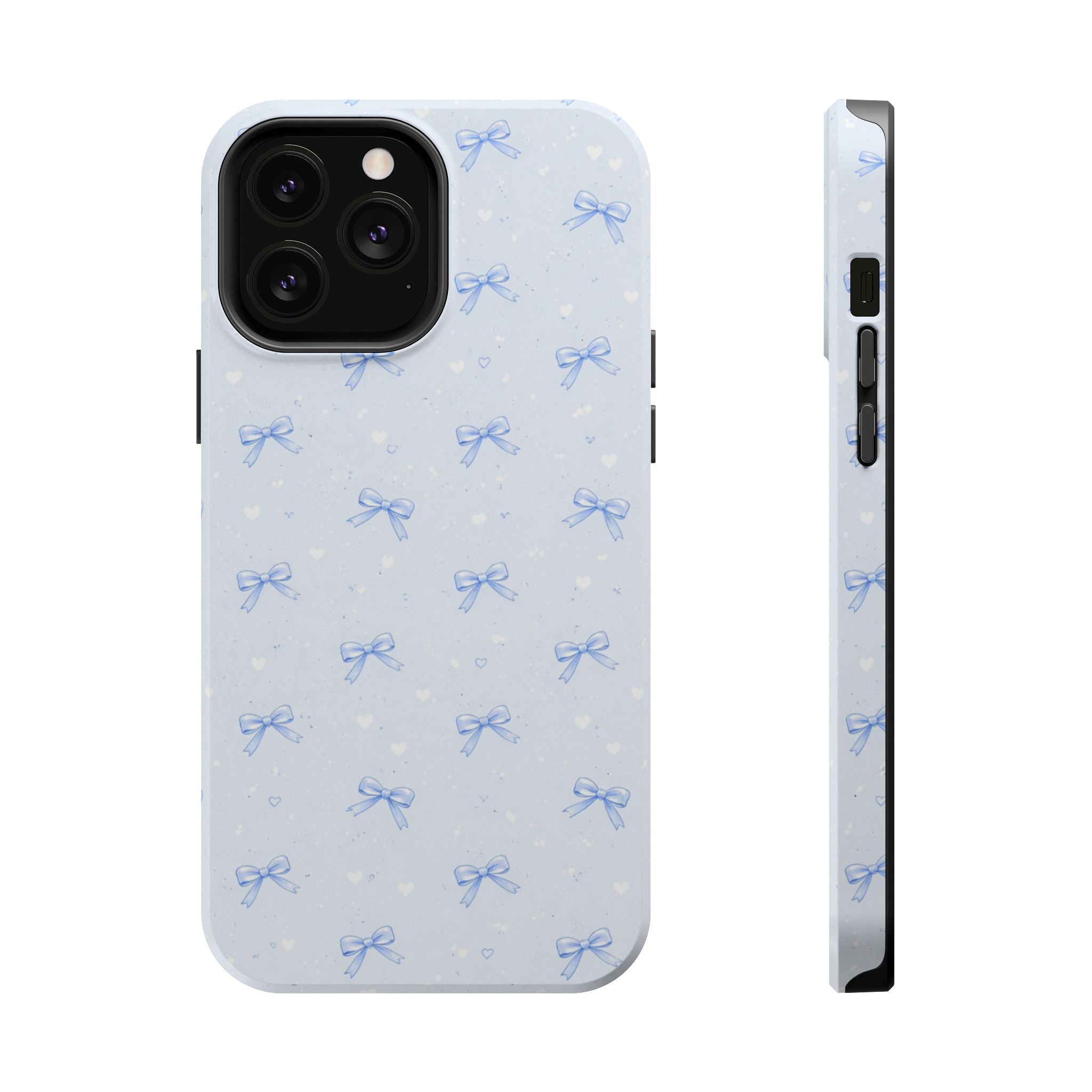 Blue Bow Pattern iPhone Case | Magnetic Impact-Resistant Case