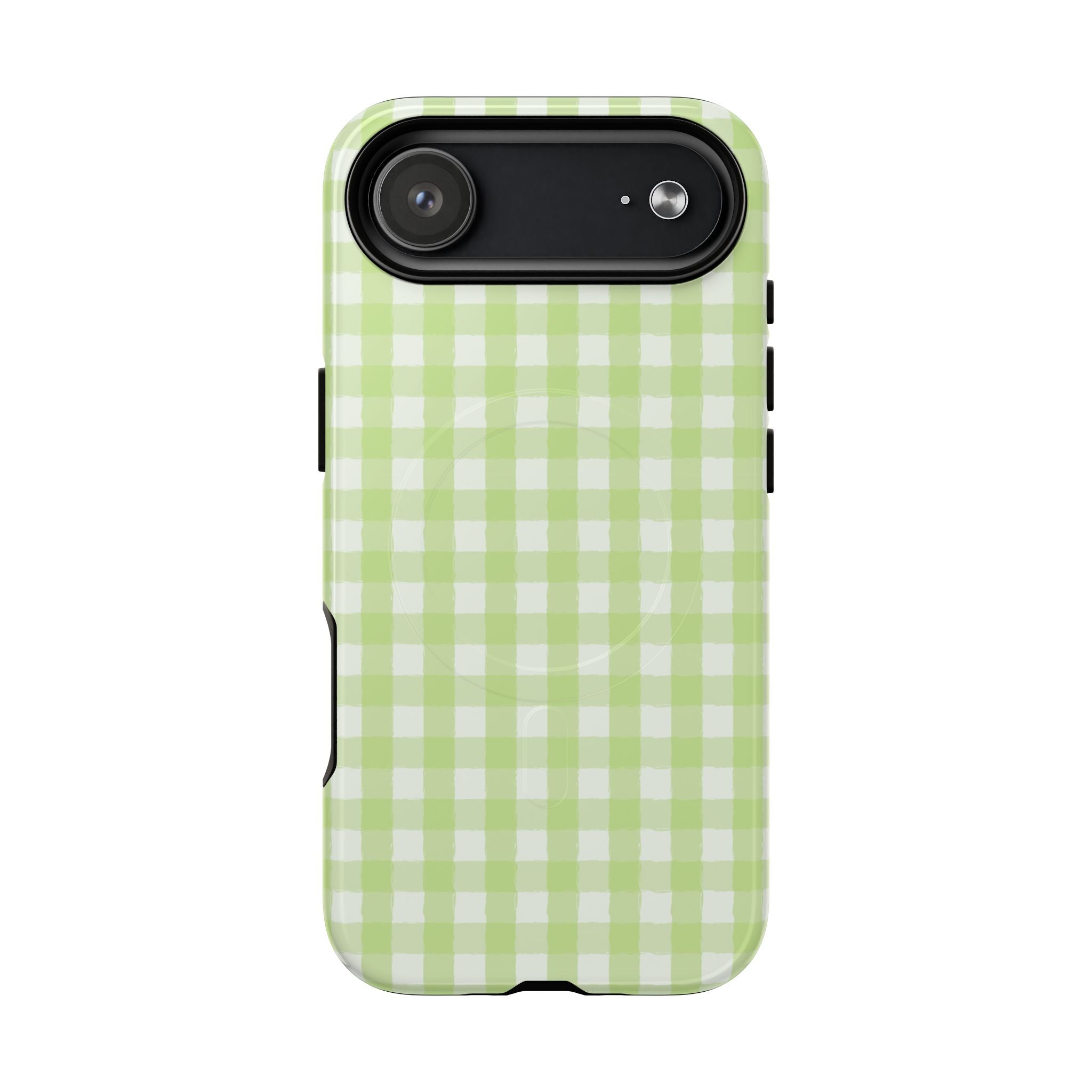 Green Gingham iPhone Case – MagSafe Compatible
