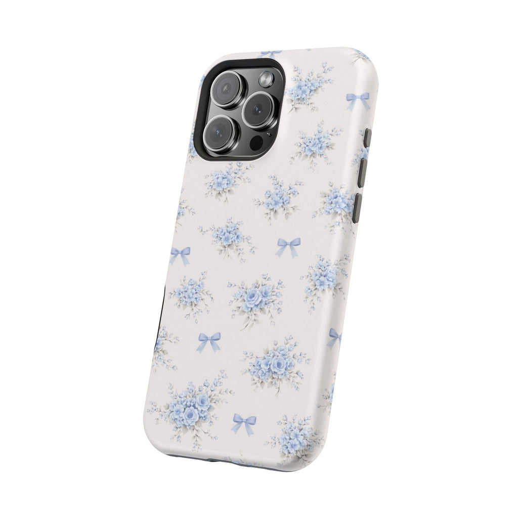 Blue Floral Bouquet iPhone Case | Magnetic Impact-Resistant Case
