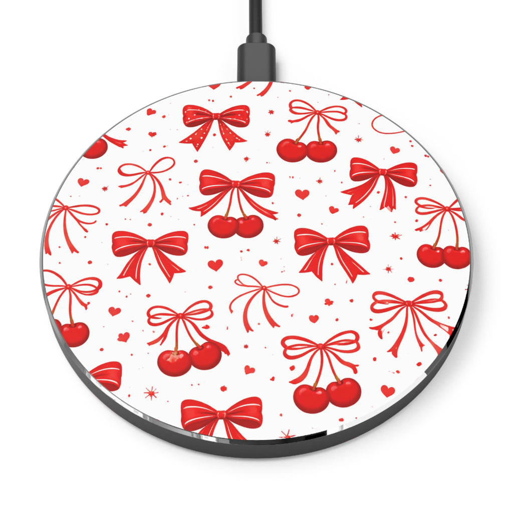 Red Cherry Bow Wireless Charger