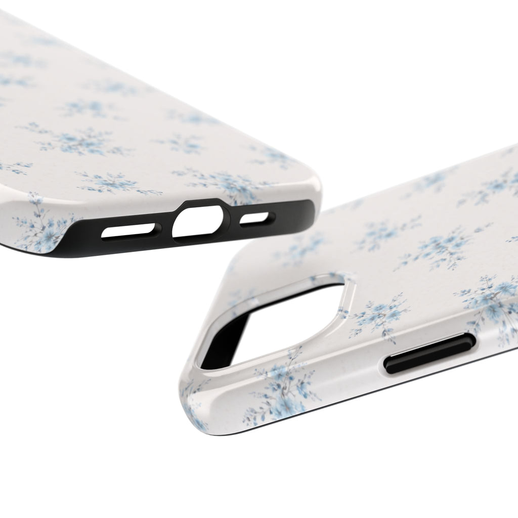 Blue Floral Sprig iPhone Case, Tough Botanical Print