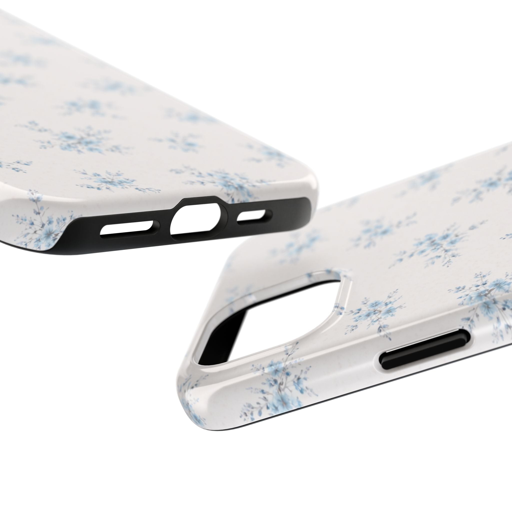Blue Floral Sprig iPhone Case, Tough Botanical Print