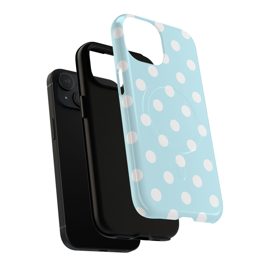 Blue Polka Dot iPhone Case – MagSafe Compatible