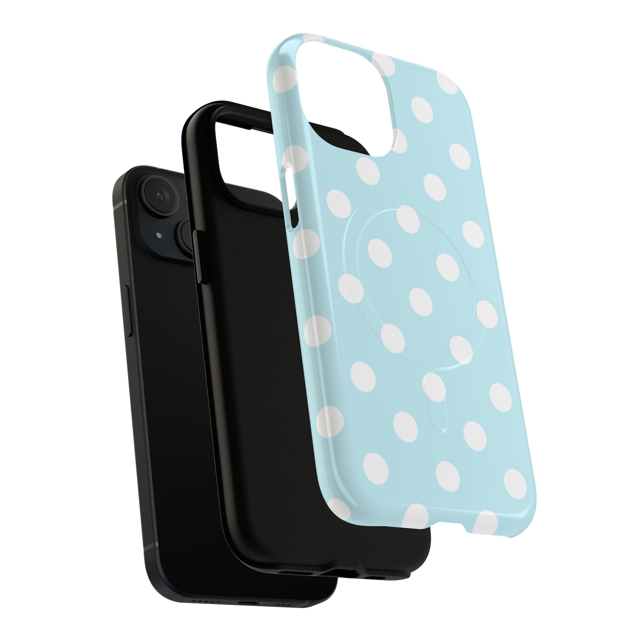 Blue Polka Dot iPhone Case – MagSafe Compatible