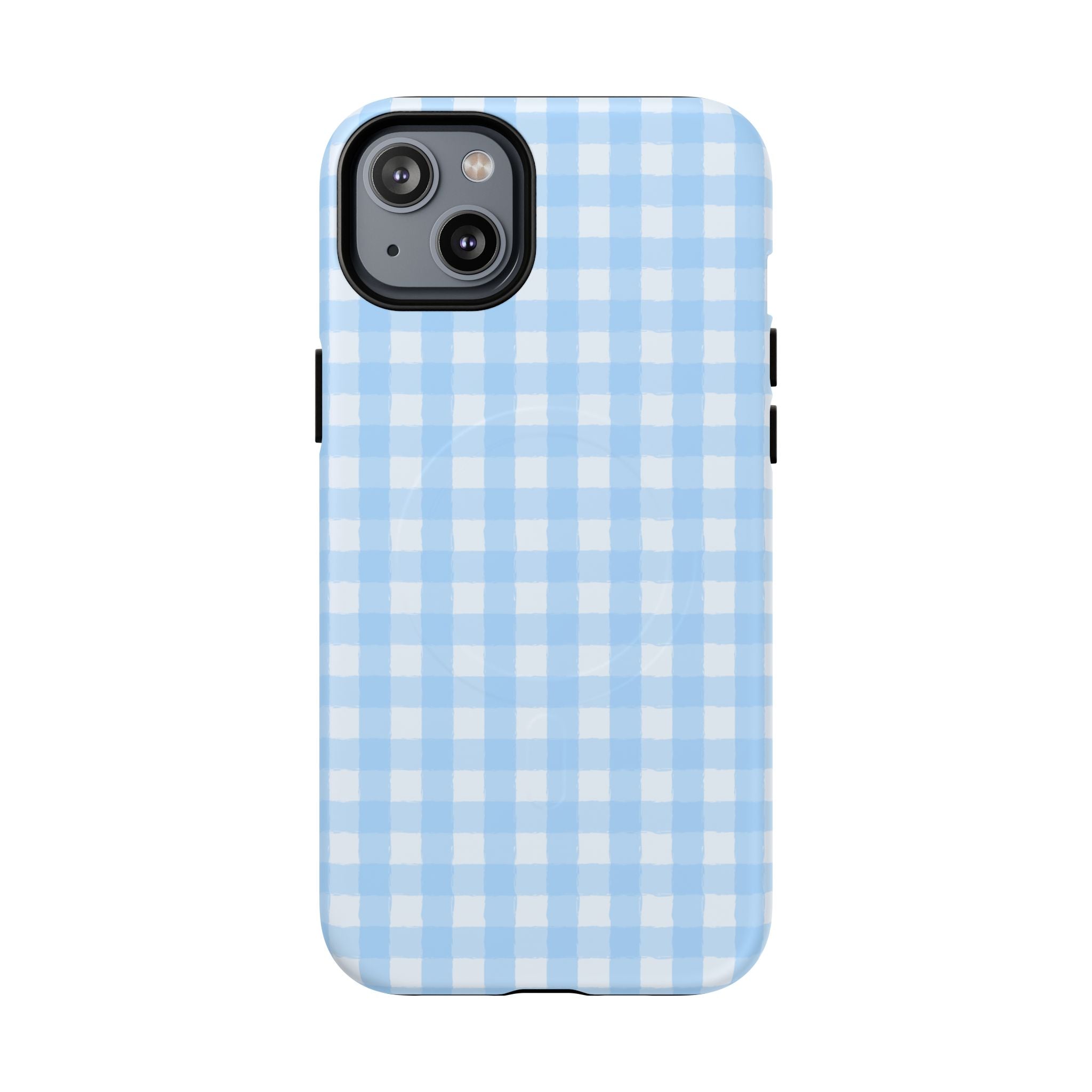 Blue Gingham iPhone Case – MagSafe Compatible