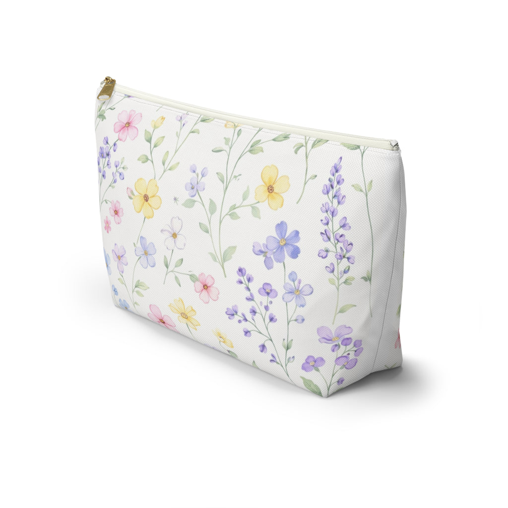 Pastel Wildflower Print Accessory Pouch