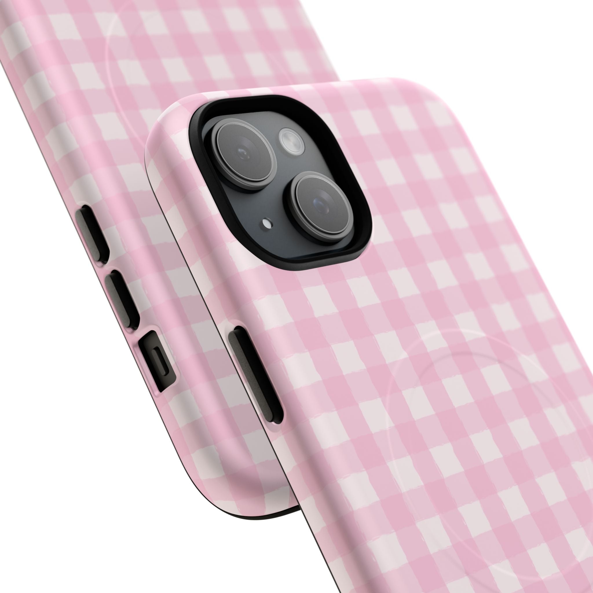Pink Gingham iPhone Case – MagSafe Compatible