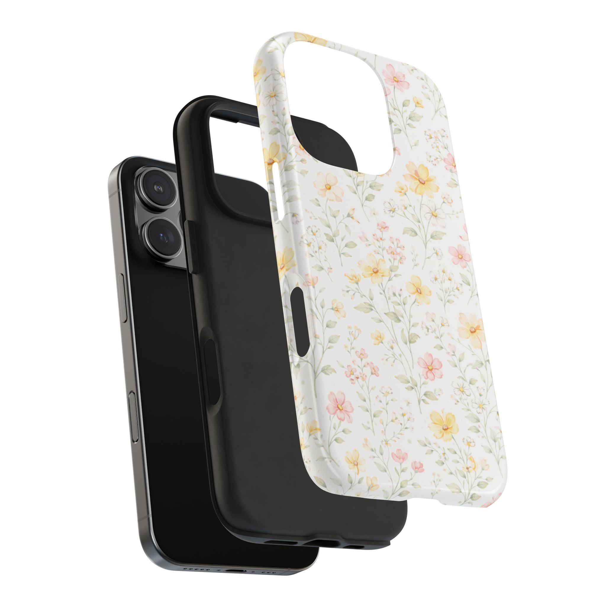 Delicate Pastel Wildflowers Tough Phone Case, Floral Botanical Pattern