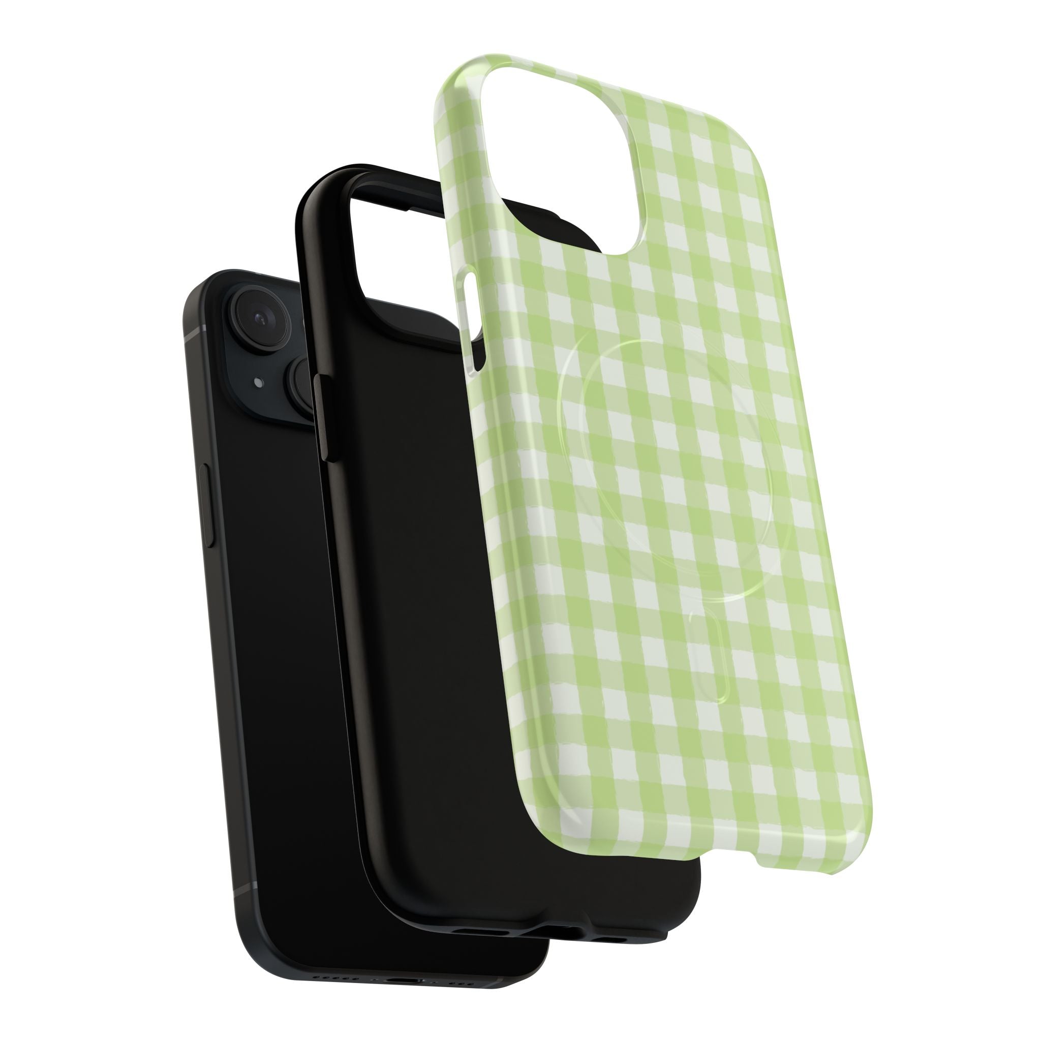 Green Gingham iPhone Case – MagSafe Compatible