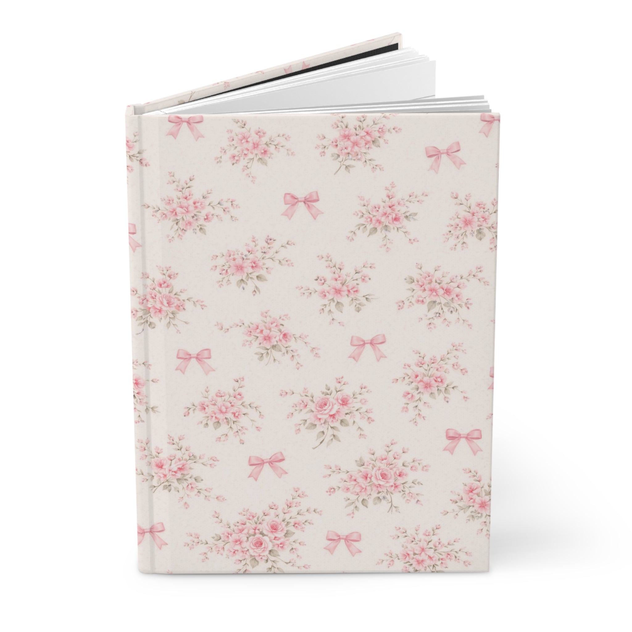 Pink Floral Rose Bows Journal | Hardcover Notebook