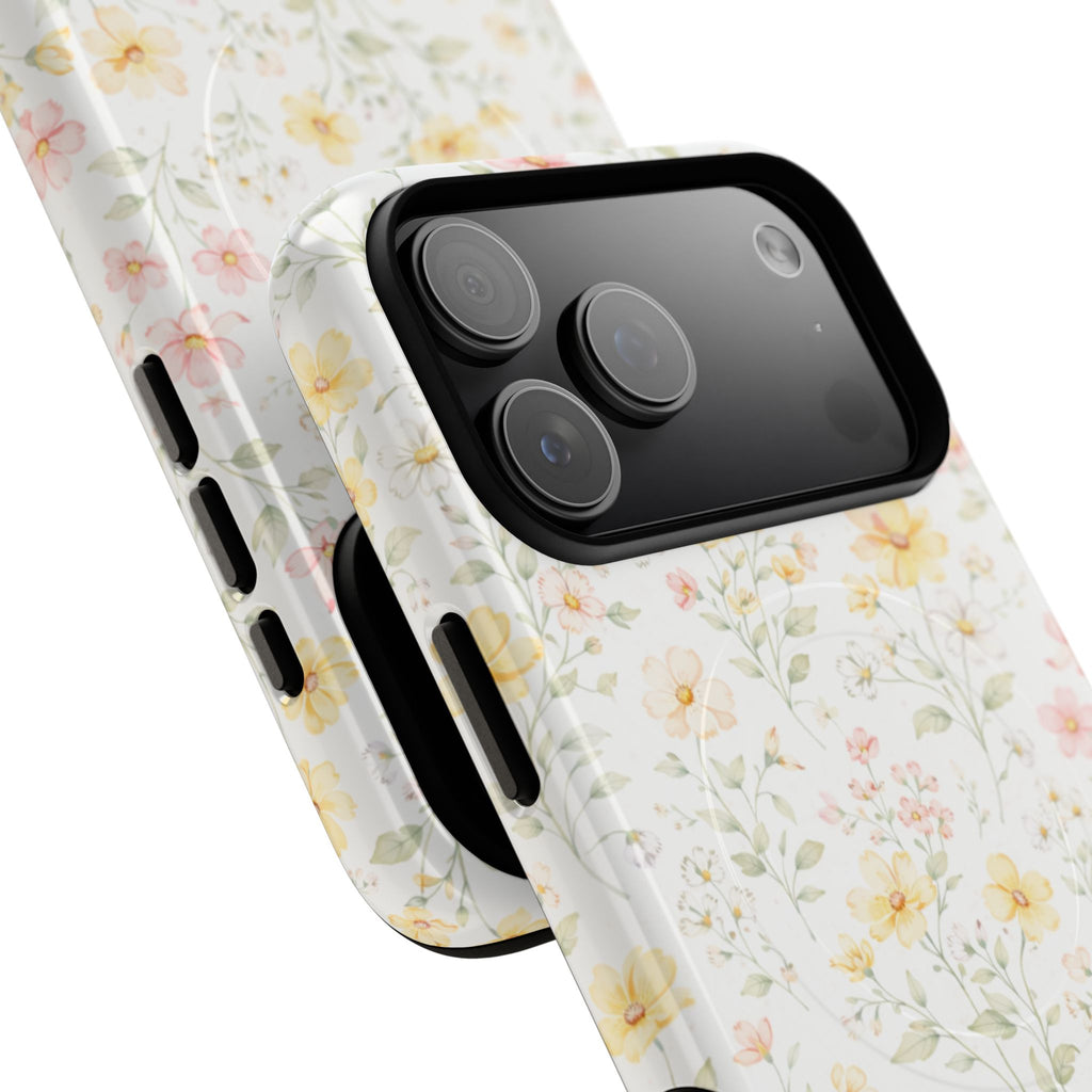 Floral Meadow Tough Magnetic Phone Case | Pastel Wildflower iPhone Cover