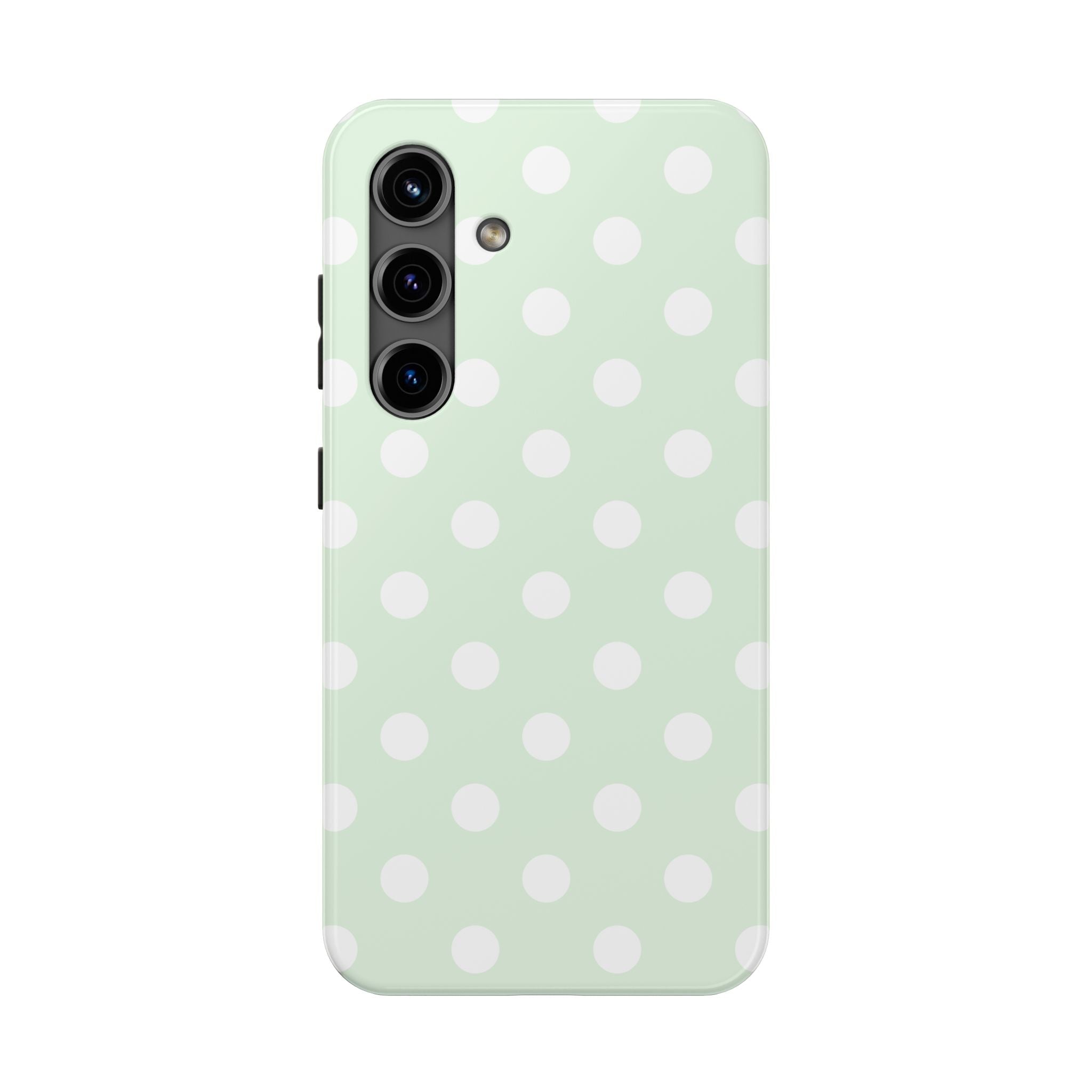 Mint Polka Dot Tough Samsung Case - Pastel Green Protective Phone Cover