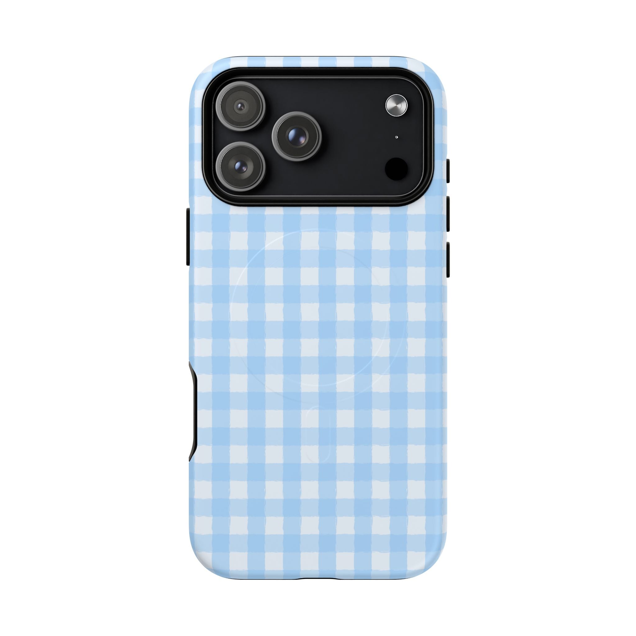 Blue Gingham iPhone Case – MagSafe Compatible